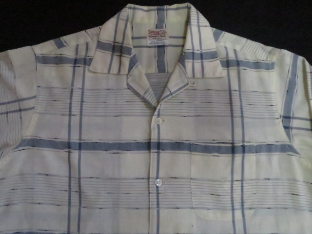 50s カリフォルニアmade Cali Craft レーヨンチェックシャツ 驚きの激安価格 50s カリフォルニアmade レーヨンチェックシャツ