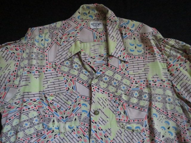 50'S Paddle＆Saddle 幾何学模様レーヨンシャツ WICKED